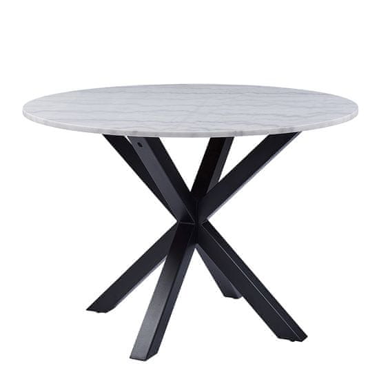 Design Scandinavia Jedálenský stôl Skyline, 110 cm, mramor/čierna