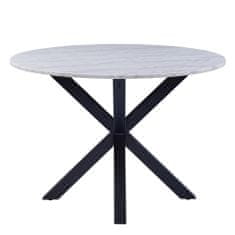 Design Scandinavia Jedálenský stôl Skyline, 110 cm, mramor/čierna