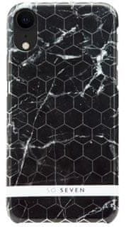 SO SEVEN Fashion Milan Hexagonal Marble Black/Silver pro iPhone XR SSBKC0096
