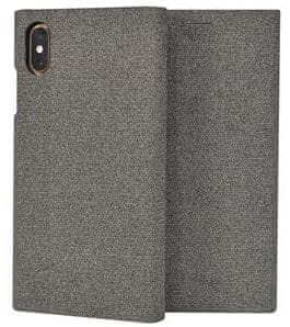 SO SEVEN Premium Gentleman Book Case Fabric Grey pro iPhone XS Max SSFLS0008