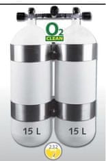 EUROCYLINDER fľaša "dvojča" 2 x 15 L 230 bar s manifoldom a obručami