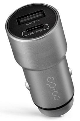 EPICO 18 W PD CAR CHARGER, space grey