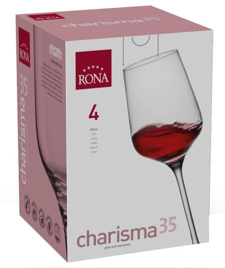 Rona Select Pohár CHARISMA biele víno 350 ml 4 ks