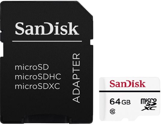 SanDisk microSDXC 64GB (class 10) High Endurance 20MB/s + adaptér (SDSDQQ-064G-G46A)