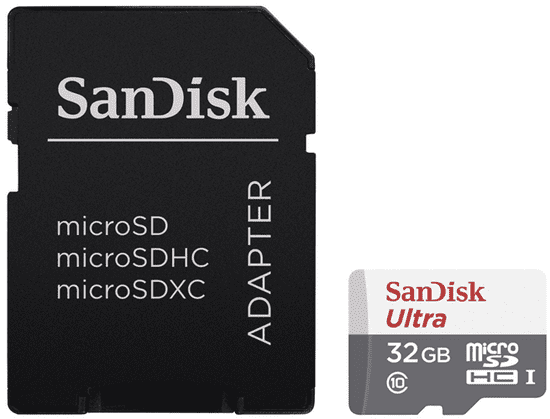 SanDisk Ultra microSDHC 32GB, 80 MB / s Class 10 UHS-I + adaptér (SDSQUNS-032G-GN3MA)