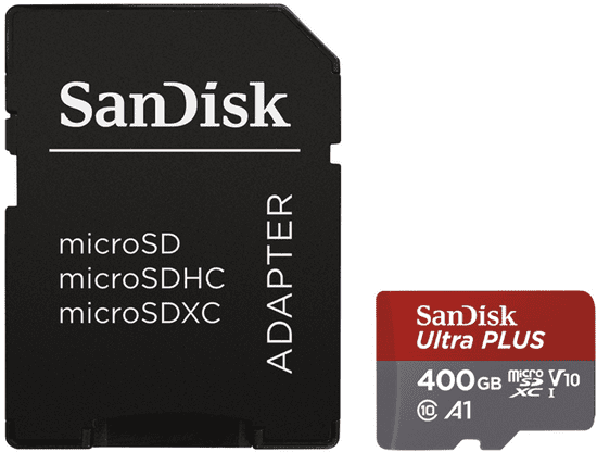 SanDisk microSDXC Ultra Android 400GB 100MB/s A1 UHS-I + SD adaptér (SDSQUAR-400G-GN6MA)
