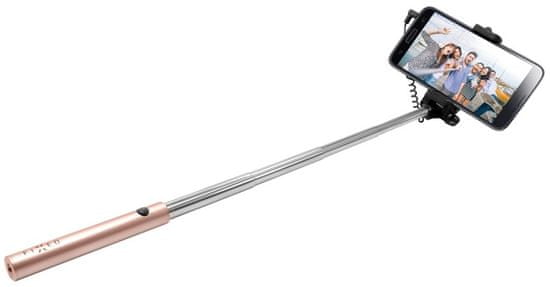 FIXED Kompaktní selfie stick Snap Mini, spoušť přes 3,5 mm jack, růžovozlatý FIXSS-SNM-RG