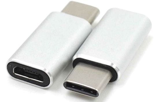 PremiumCord Adaptér USB 3.1 Gen. 1 konektor C/male - USB 2.0 Micro-B/female, strieborný