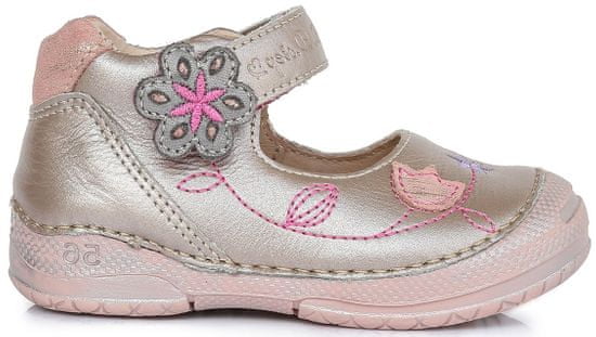 D-D-step dívčí kožené sandály s kytičkou - zánovné