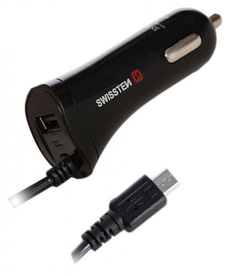 SWISSTEN CL autonabíjačka microUSB a USB 2,4 A Power 20111000