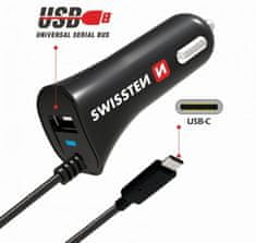 SWISSTEN CL autonabíjačka USB-C a USB 2,4 A Power 20111500