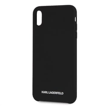 Karl Lagerfeld Silver Logo Silicone Case Black pro iPhone XS Max KLHCI65SLBKS