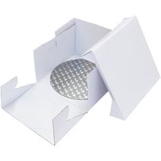 PME Podložka tortová strieborná kruh 20,3 cm + tortová škatuľa