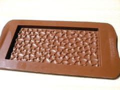 Silikónová forma na čokoládu – tabuľka srdiečka