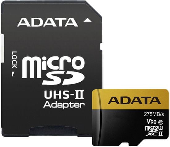 A-Data microSDXC Premier One 64GB UHS-II U3 + SD adaptér (AUSDX64GUII3CL10-CA1)