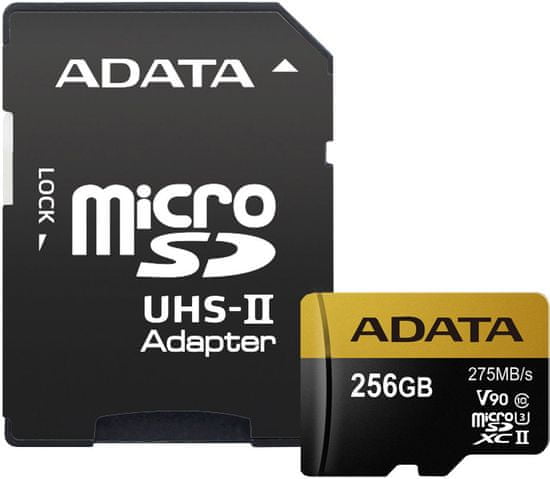 A-Data microSDXC Premier One 256GB UHS-II U3 + SD adaptér (AUSDX256GUII3CL10-CA1)