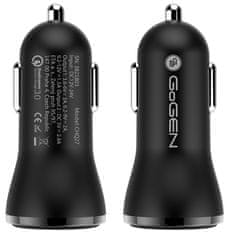 GoGEN Rýchlonabíjačka do auta CHQ 27 W, Qualcomm Quick Charge 3.0, 2× USB, čierna