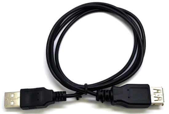 C-Tech Kábel USB AA 2.0 predlžovací, 1,8 m, čierny CB-USB2AA-18-B