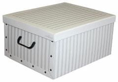 Compactor Anton skladacia úložná krabica - kartón, biela/sivá