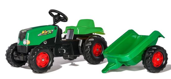 Rolly Toys Šlapací traktor Rolly Kid s vlečkou - zelená - použité
