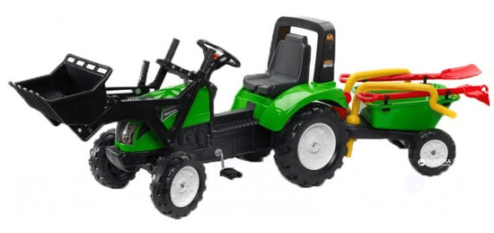Falk Traktor šliapací Garden Master s prívesom, prednou lyžicou a príslušenstvom