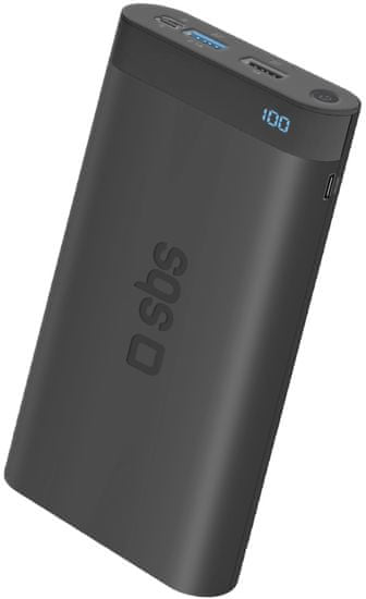 SBS PowerBank 20000 mAh, 2× USB/C/Lightning