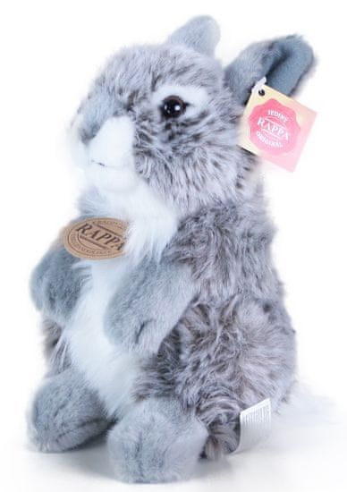 Rappa Plyšový zajac šedý sediaci, 20 cm