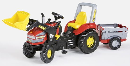 Rolly Toys Šliapací traktor X-Trac s vlečkou Junior červený