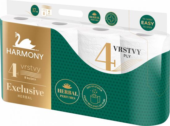 Harmony Toaletný papier EXCLUSIVE Herbal Parfumes 7x 8, 4-vrstvový