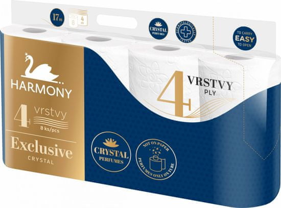 Harmony Toaletný papier EXCLUSIVE Crystal Parfumes 7x 8, 4 vrstvový