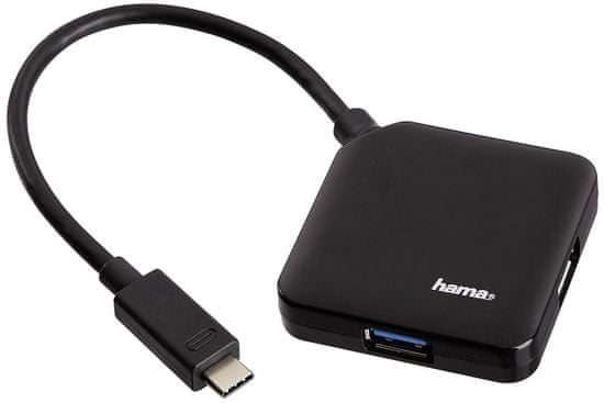 HAMA USB-C 3.1 hub 1: 4, čierny 135750