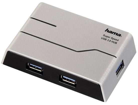 HAMA USB 3.0 Hub 1: 4, s napájaním, čierny 39879