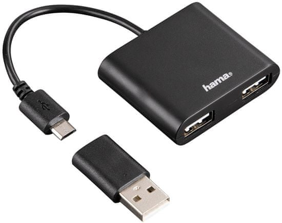 HAMA USB 2.0 OTG Hub 1:2 pre smartphone / tablet / notebook / PC 54140