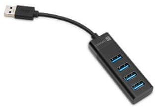Connect IT USB externý húb, 4 porty USB-A 3.0 CHU-6000-BK