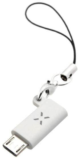 FIXED Redukcia Link pre nabíjanie a dátový prenos z USB-C na microUSB Fixa-CM-WH, biela
