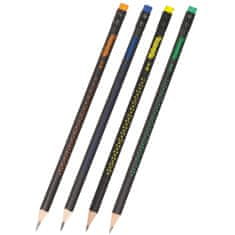 Colorino Ceruzka grafitová trojhranná HB motív hviezd mix farieb 