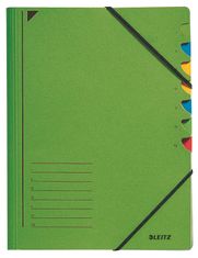 LEITZ Triediace dosky s gumou A4, 7 strán, zelené. 