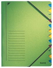 LEITZ Triediace dosky s gumičkou A4, 12 listov, zelené 