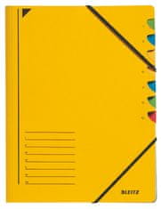 LEITZ Triediace dosky s gumou A4, 7 listov, žlté. 
