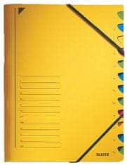 LEITZ Triediace dosky s gumičkou A4, 12 listov, žlté 