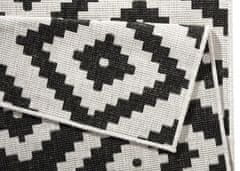 NORTHRUGS Kusový koberec Twin-Wendeteppiche 103129 schwarz creme – na von aj na doma 80x250