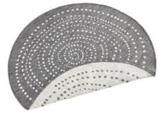 NORTHRUGS Kusový koberec Twin-Wendeteppiche 103112 grau creme – na von aj na doma 140x140 (priemer) kruh
