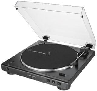 štýlový gramofón audio-technica at-lp60xbt 2 rýchlosti otáčok 33 a 45 plný automat remienkový pohon Bluetooth 5.0 kodek aptx hliníkový tanier