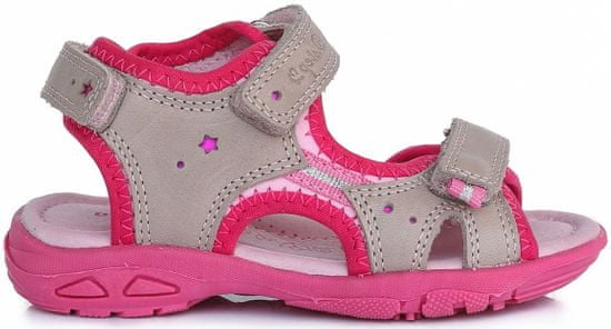 D-D-step dievčenské sandále s hviezdičkami
