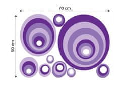 Dimex - Dekoračné nálepky na stenu Fialové kruhy - 50 x 70 cm