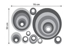 Dimex - Dekoračné nálepky na stenu Sivé kruhy - 50 x 70 cm