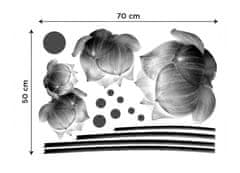 Dimex - Dekoračné nálepky na stenu Šede ruže - 50 x 70 cm