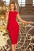 Dámske elegantné midi šaty s volánom Hudson červená XXL