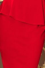 Numoco Dámske elegantné midi šaty s volánom Hudson červená XXL