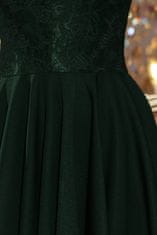Numoco Dámske krajkové šaty Nicolle tmavo zelená S